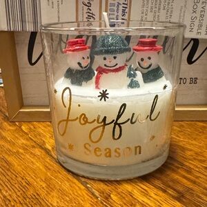 Joyful Season Snowman Candle Holder - Country Holiday